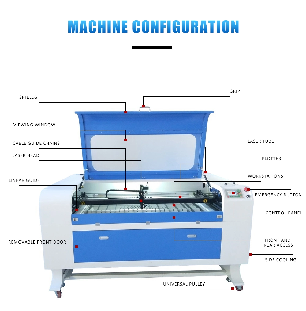 Low Cost 1390 Best Reci Efr 80W 100W 150W Leather Fabric Wood Acrylic Textile Paper Cutter CNC CO2 Laser Cutting Machine Price