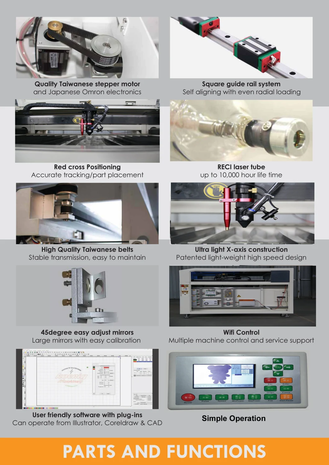 CO2 Laser Cutting Machine Acrylic CNC Laser Machine Engraving for Fabric Plywood Glass 80W 100W Auto Feeding